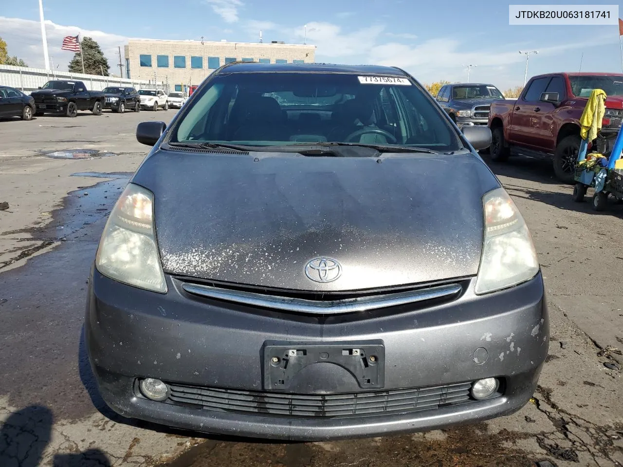 2006 Toyota Prius VIN: JTDKB20U063181741 Lot: 77375674