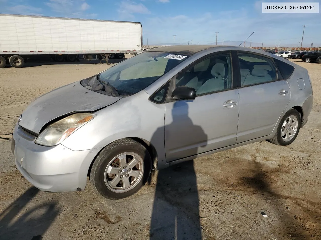 2006 Toyota Prius VIN: JTDKB20UX67061261 Lot: 77640164