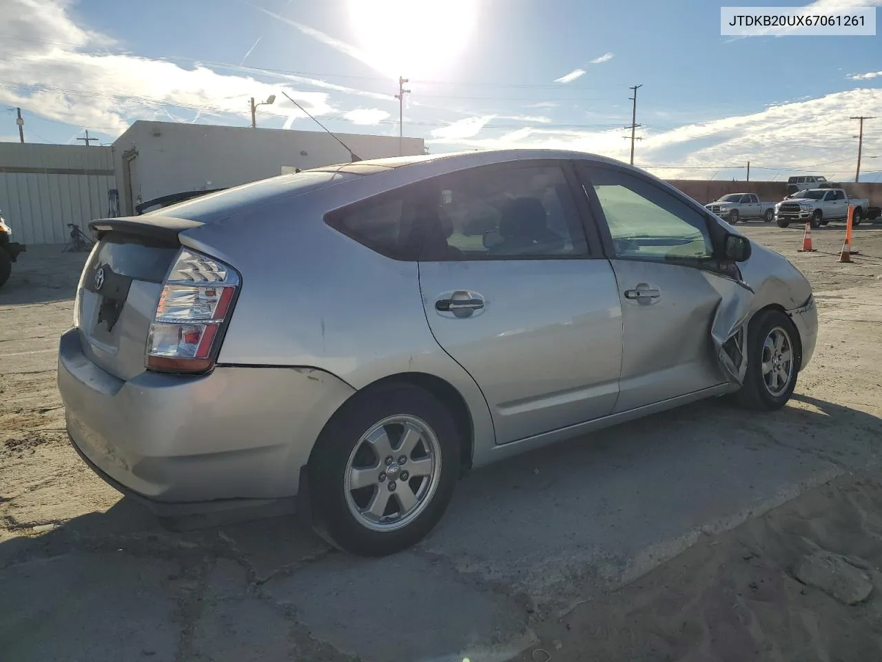 2006 Toyota Prius VIN: JTDKB20UX67061261 Lot: 77640164