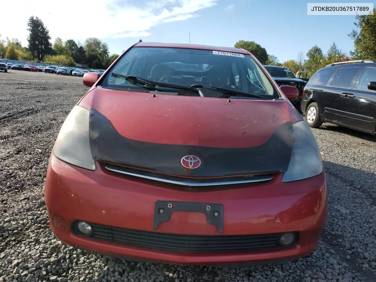 2006 Toyota Prius VIN: JTDKB20U367517889 Lot: 77671664