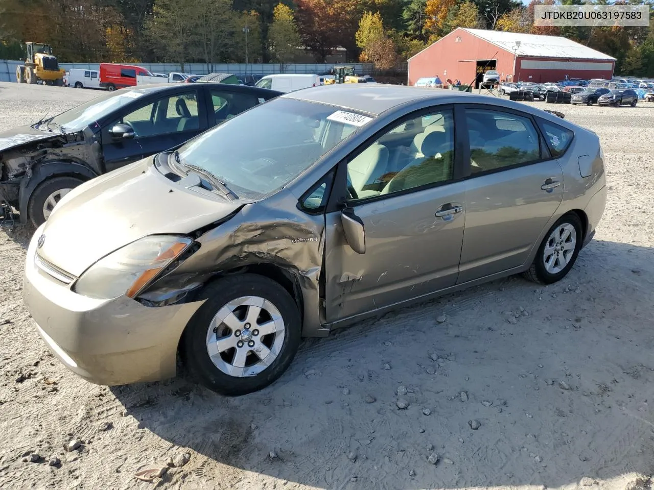 2006 Toyota Prius VIN: JTDKB20U063197583 Lot: 77740804