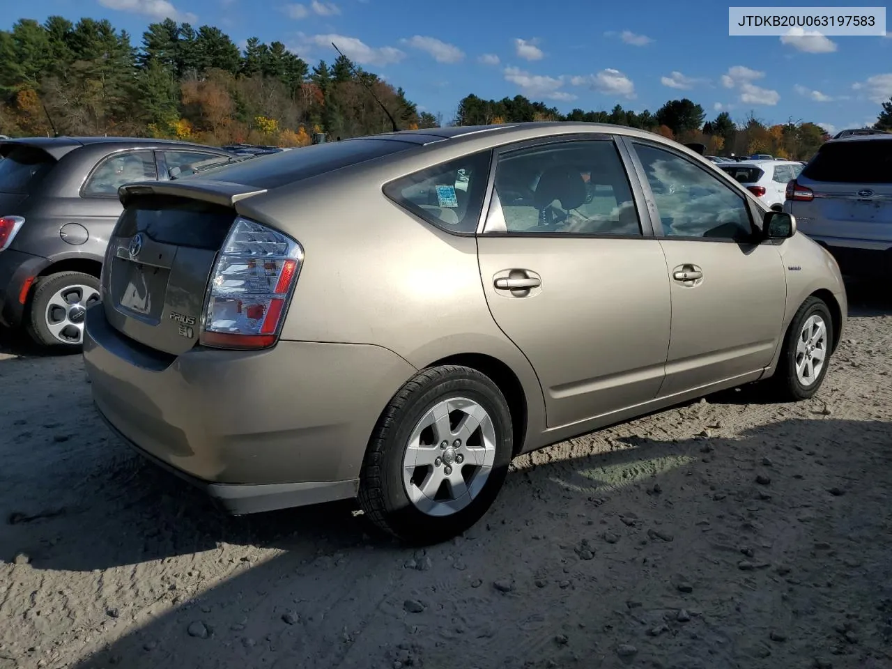 2006 Toyota Prius VIN: JTDKB20U063197583 Lot: 77740804