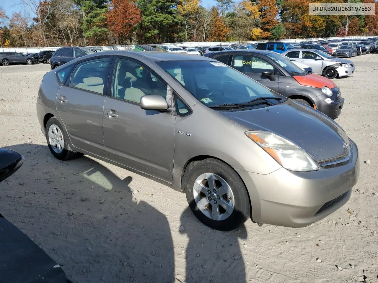 2006 Toyota Prius VIN: JTDKB20U063197583 Lot: 77740804