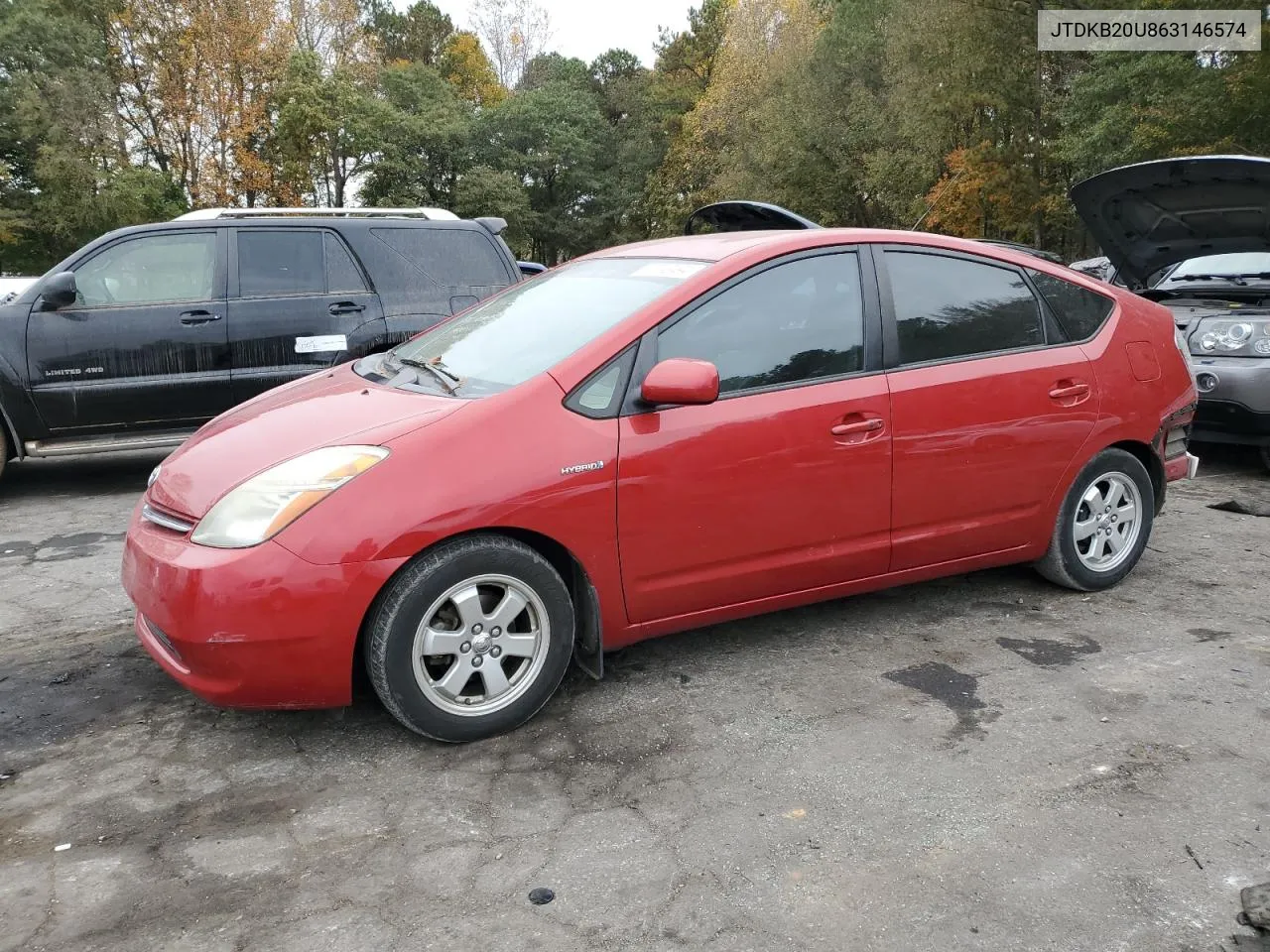 2006 Toyota Prius VIN: JTDKB20U863146574 Lot: 77743494