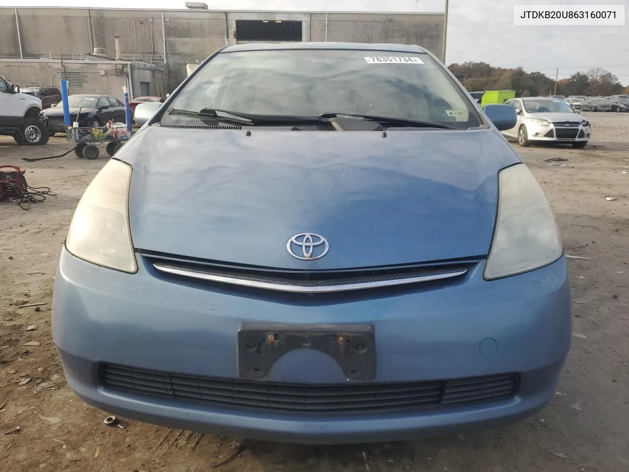 2006 Toyota Prius VIN: JTDKB20U863160071 Lot: 78351734