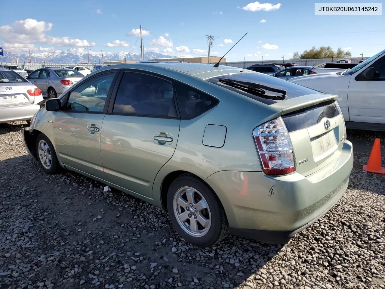 2006 Toyota Prius VIN: JTDKB20U063145242 Lot: 78743824