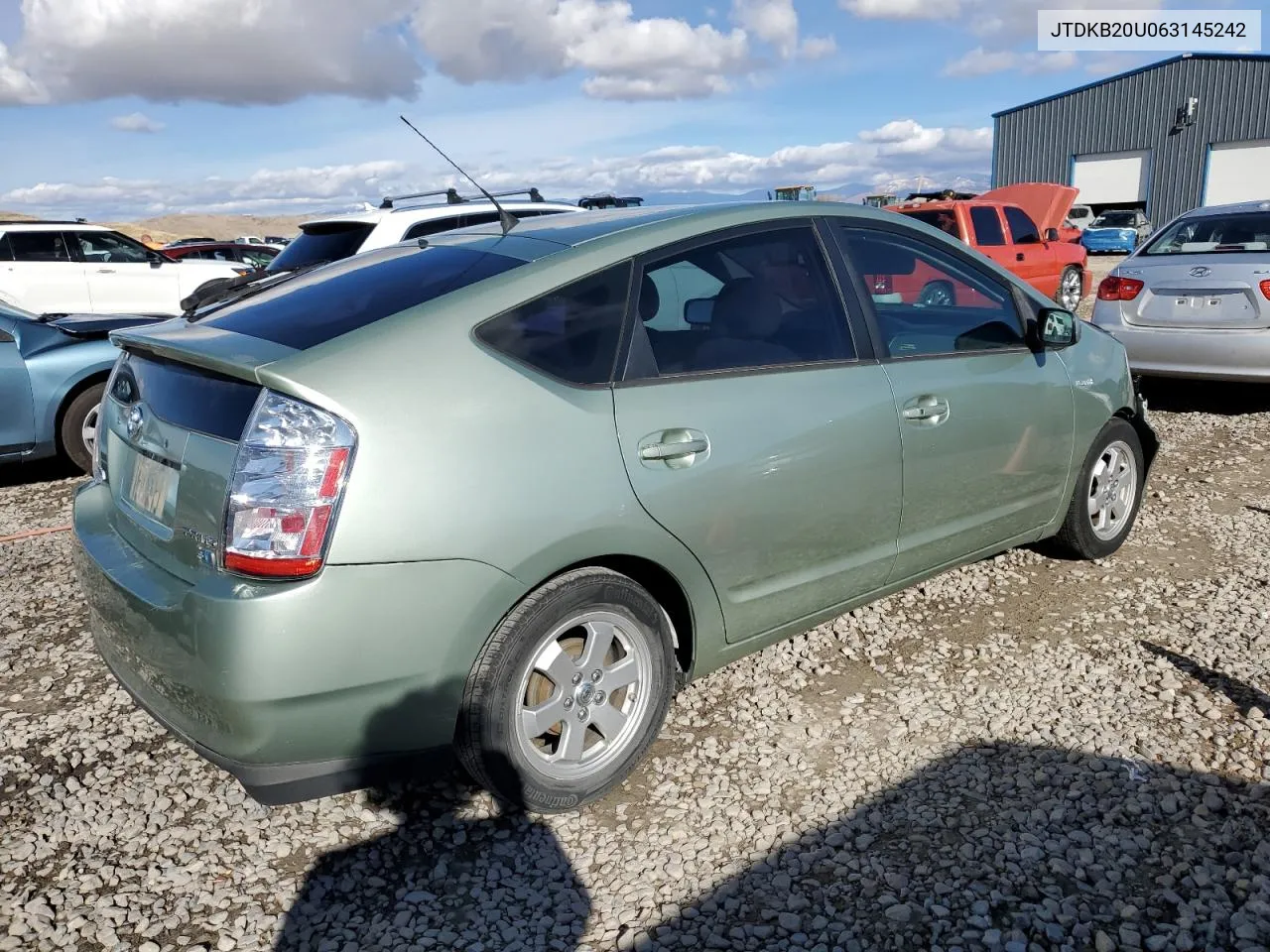 2006 Toyota Prius VIN: JTDKB20U063145242 Lot: 78743824