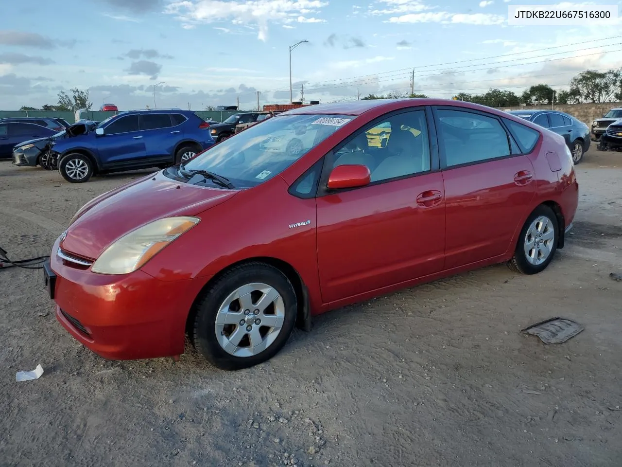 2006 Toyota Prius VIN: JTDKB22U667516300 Lot: 80899764