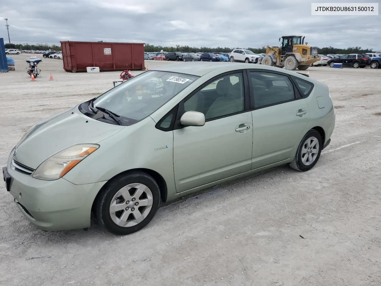 2006 Toyota Prius VIN: JTDKB20U863150012 Lot: 81196574