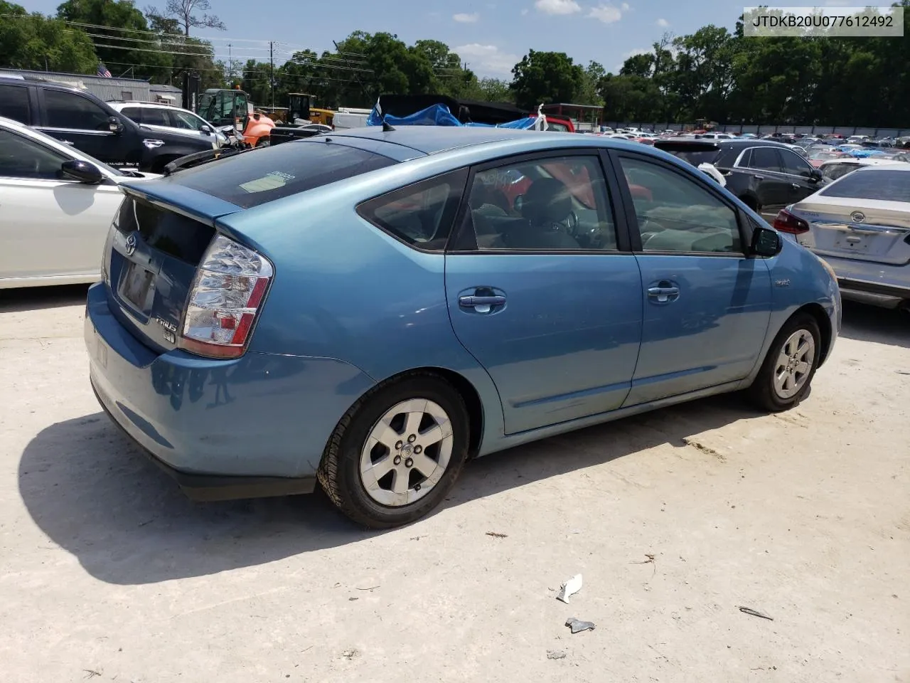 2007 Toyota Prius VIN: JTDKB20U077612492 Lot: 50385274