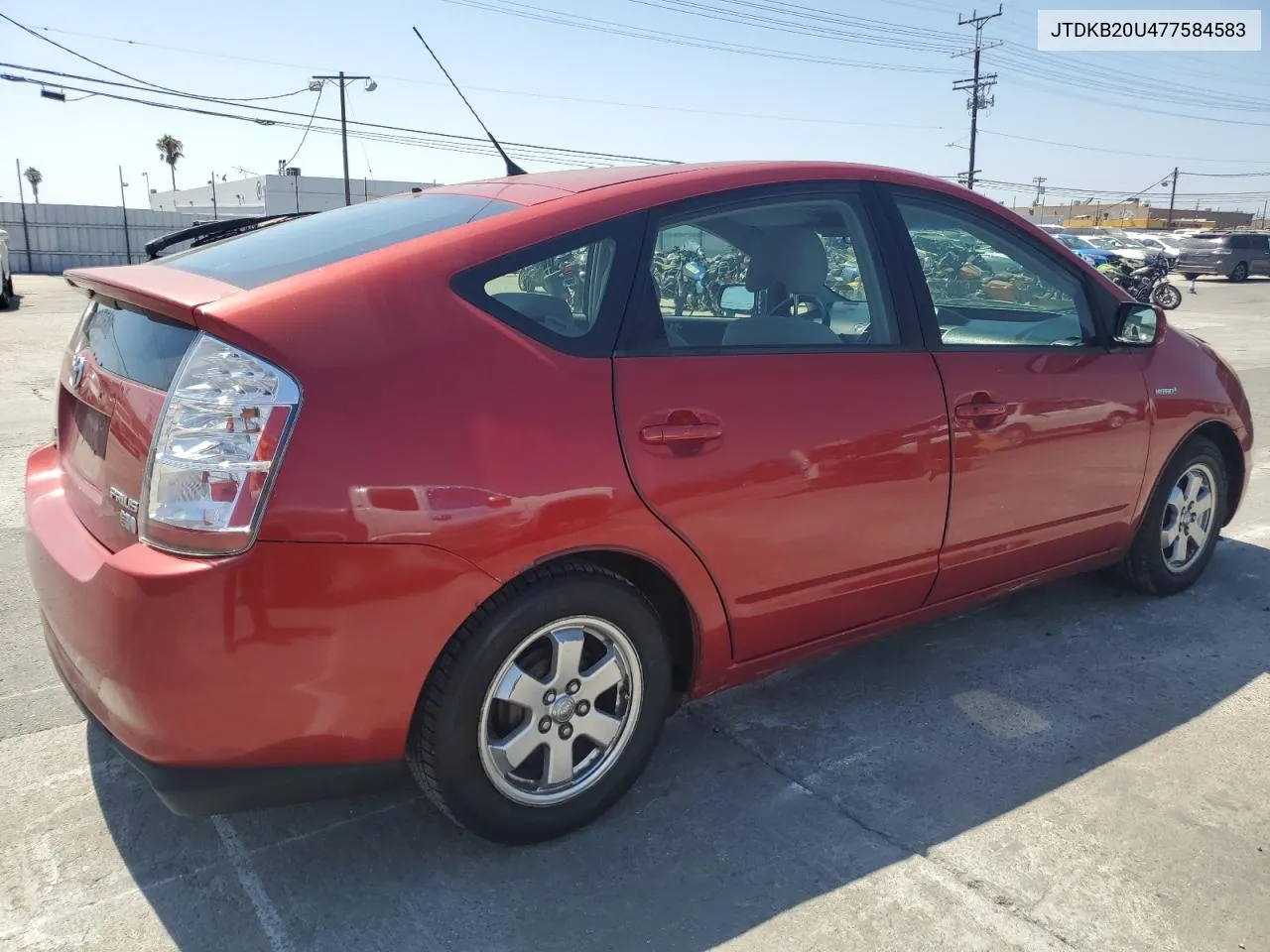 2007 Toyota Prius VIN: JTDKB20U477584583 Lot: 69117074