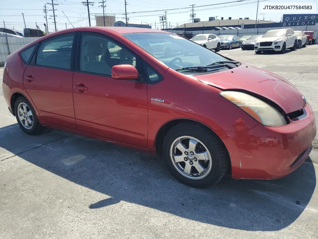 2007 Toyota Prius VIN: JTDKB20U477584583 Lot: 69117074