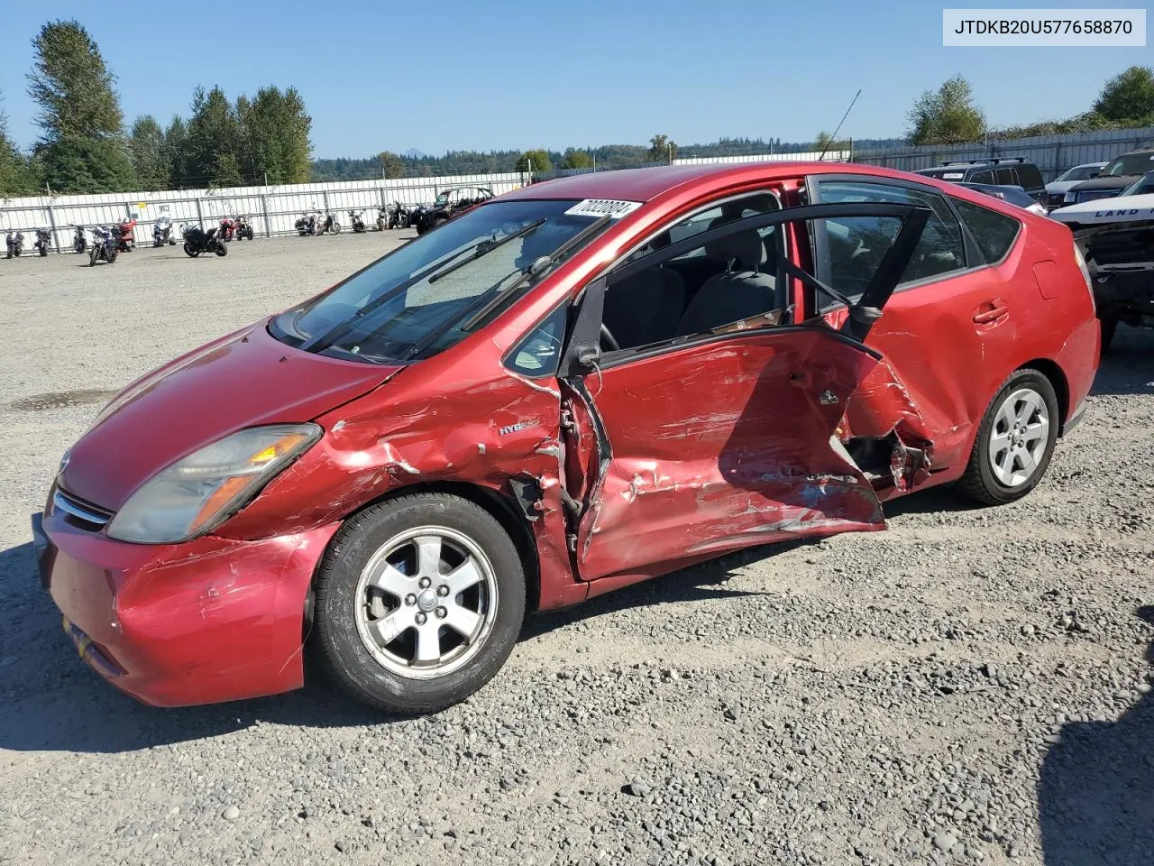 2007 Toyota Prius VIN: JTDKB20U577658870 Lot: 70320804