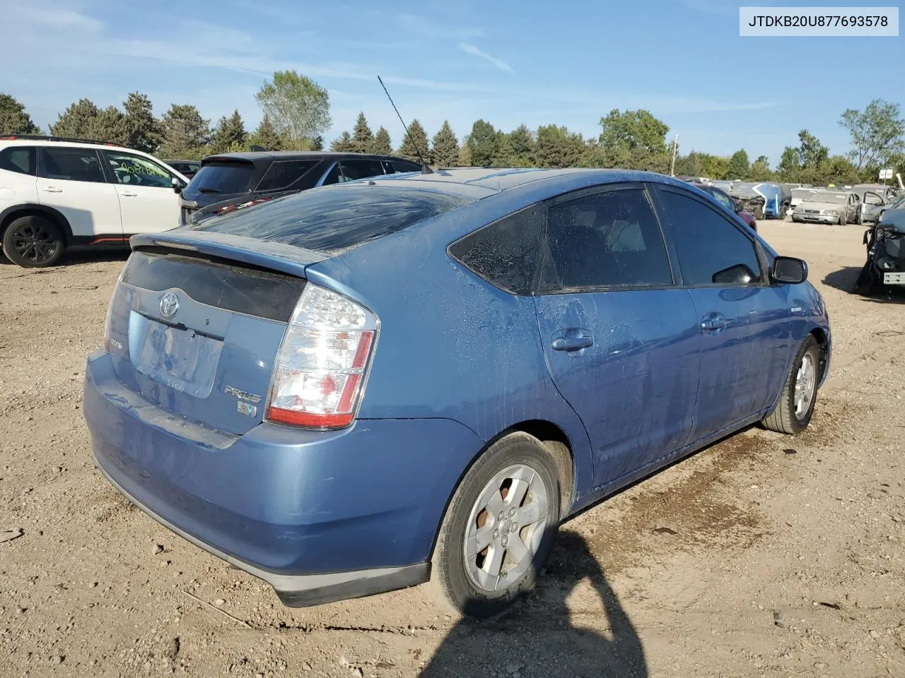 2007 Toyota Prius VIN: JTDKB20U877693578 Lot: 70709574