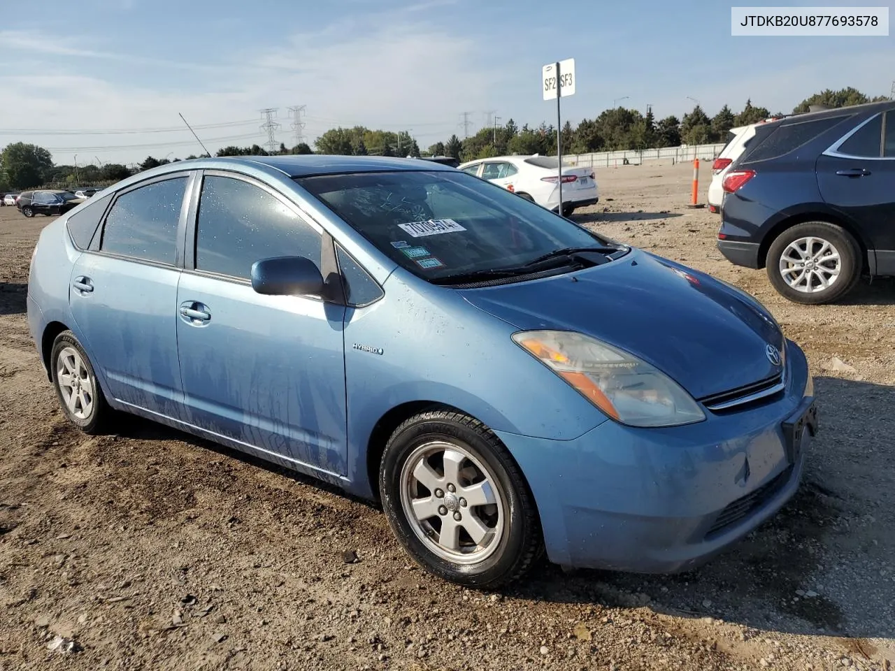 2007 Toyota Prius VIN: JTDKB20U877693578 Lot: 70709574