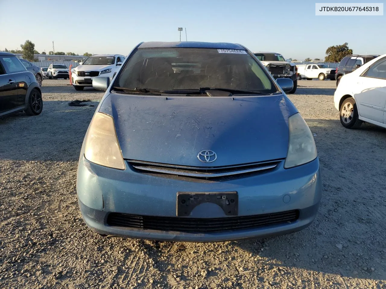 2007 Toyota Prius VIN: JTDKB20U677645318 Lot: 70754624