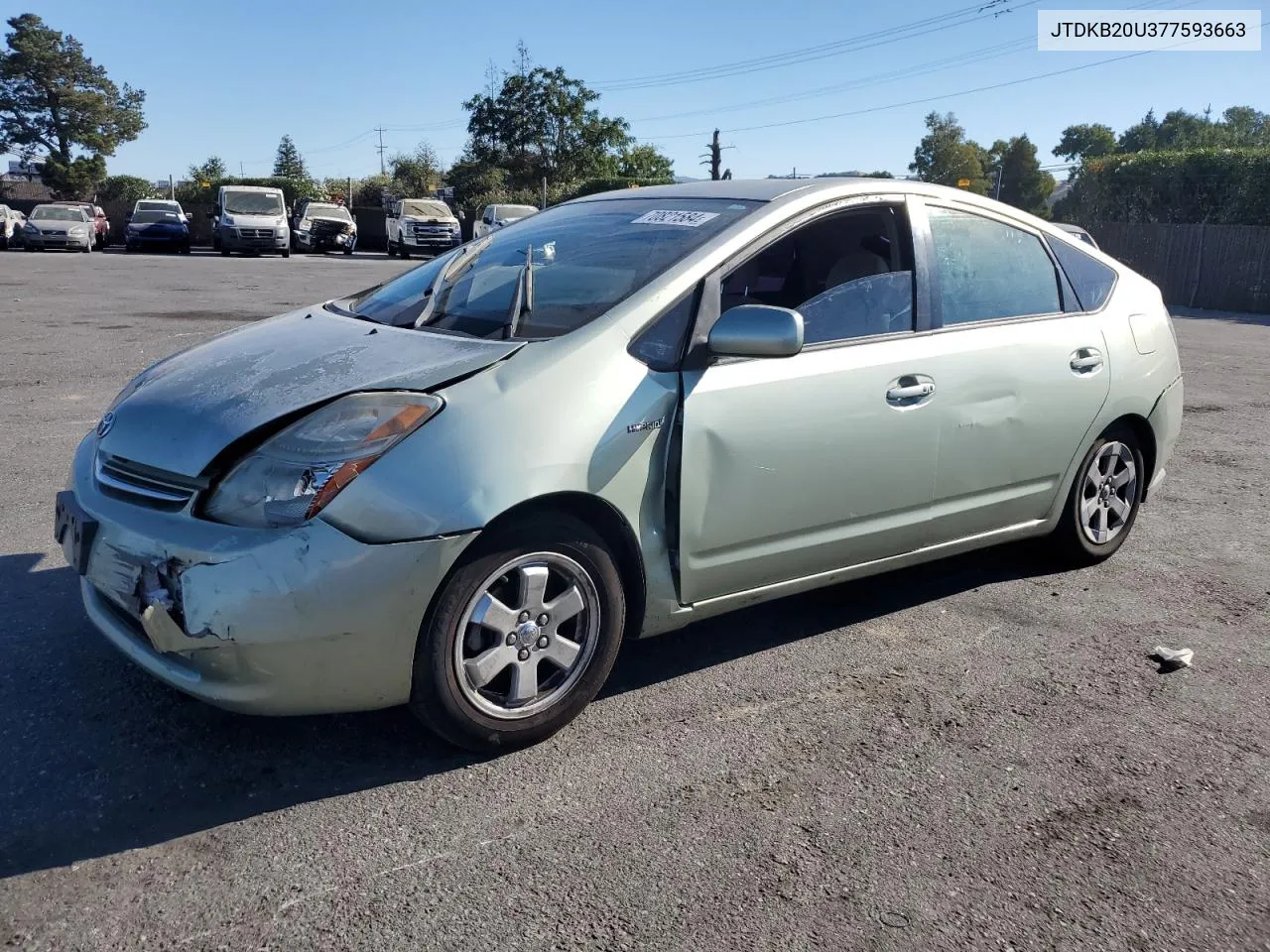 2007 Toyota Prius VIN: JTDKB20U377593663 Lot: 70821584