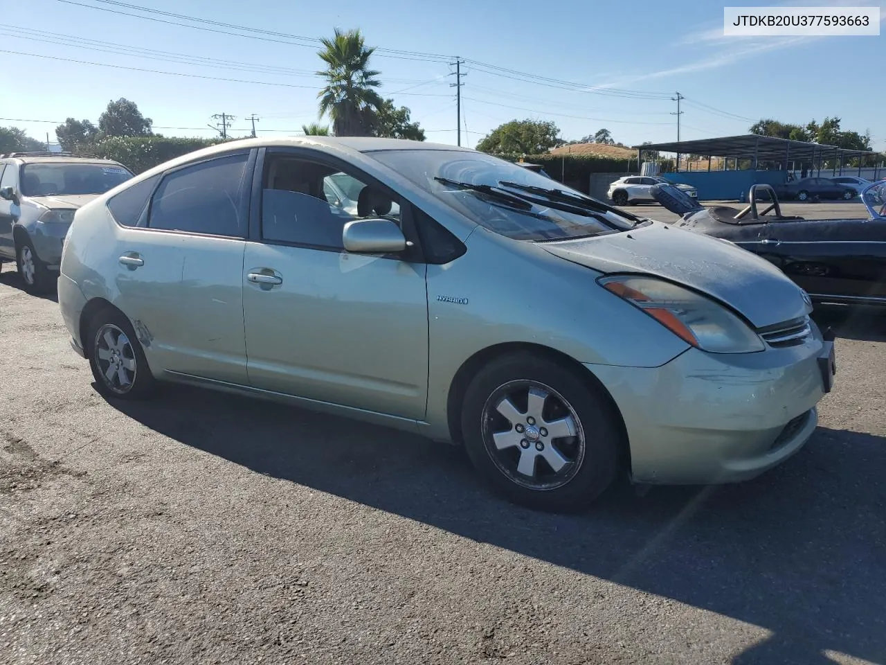 2007 Toyota Prius VIN: JTDKB20U377593663 Lot: 70821584