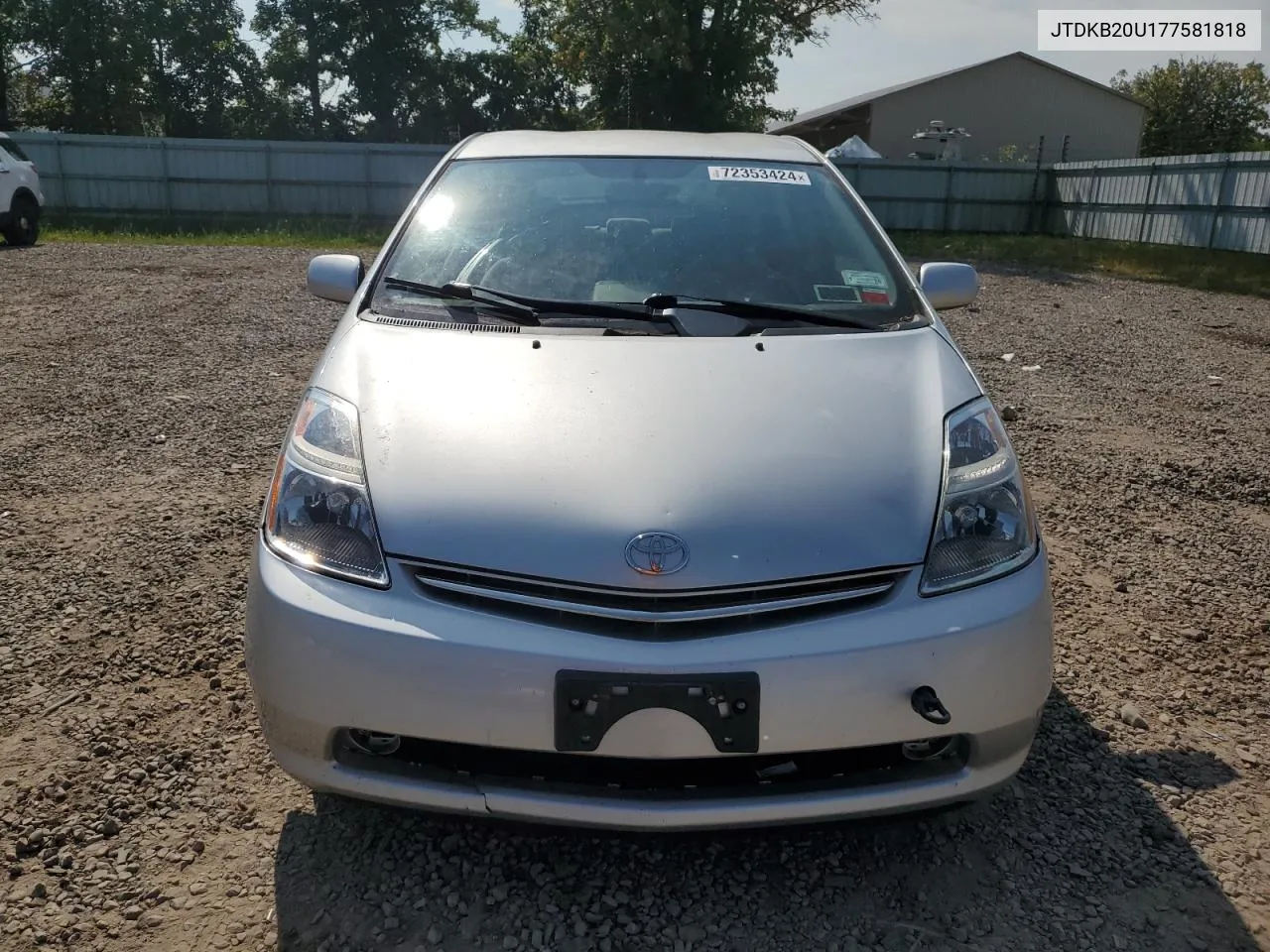 2007 Toyota Prius VIN: JTDKB20U177581818 Lot: 72353424