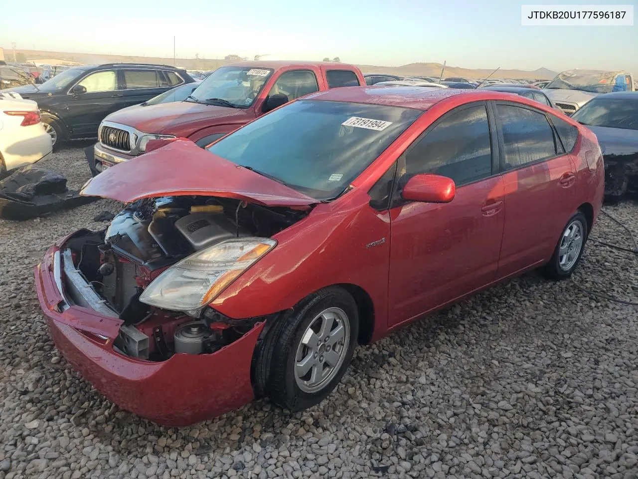 2007 Toyota Prius VIN: JTDKB20U177596187 Lot: 73191994