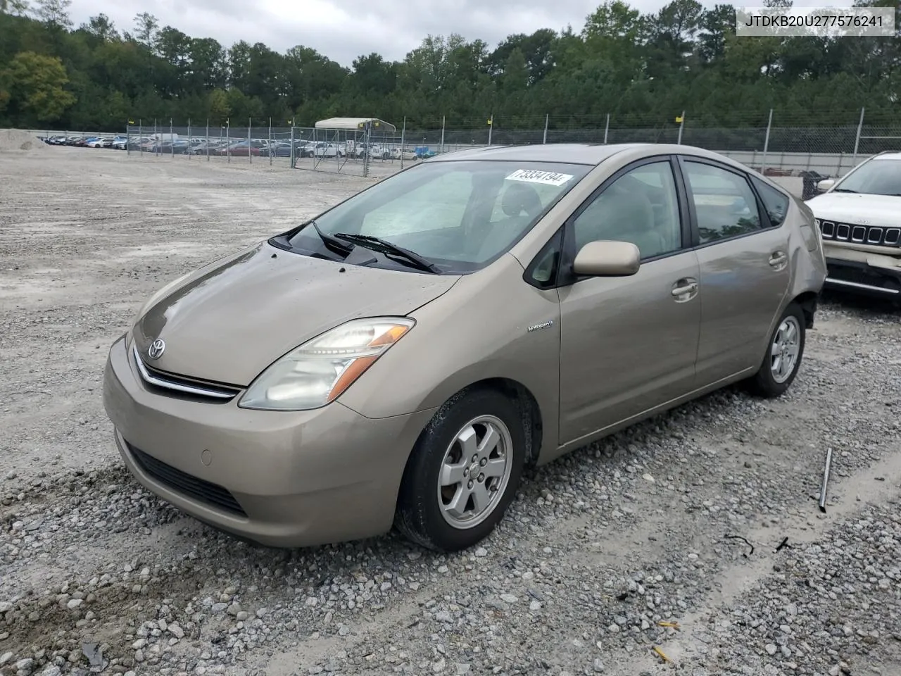 2007 Toyota Prius VIN: JTDKB20U277576241 Lot: 73334194