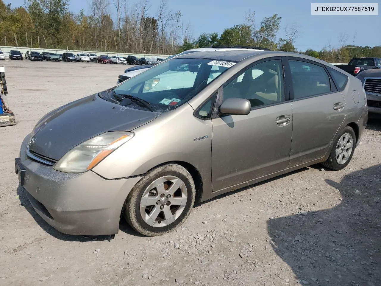 2007 Toyota Prius VIN: JTDKB20UX77587519 Lot: 74078554