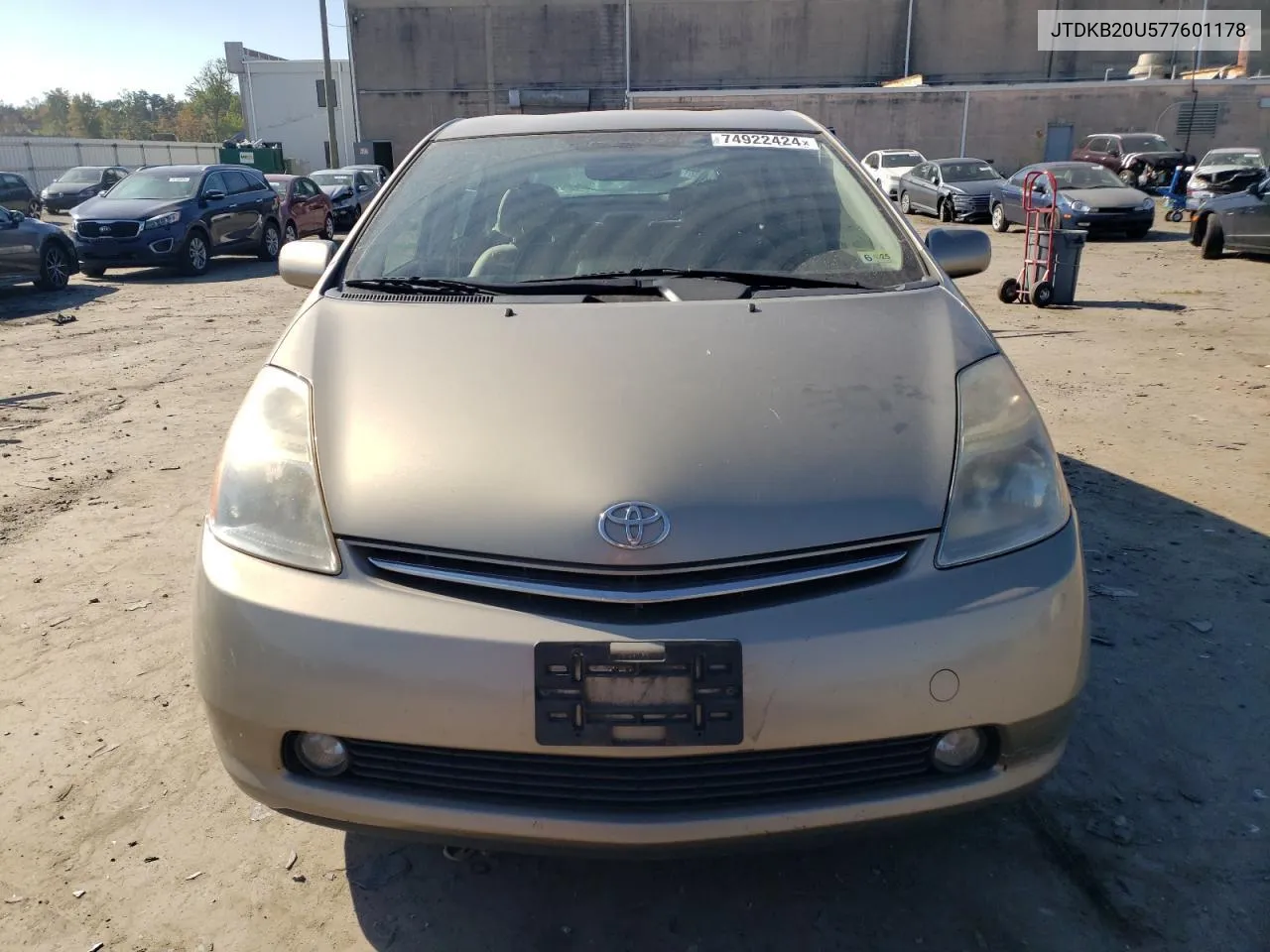 2007 Toyota Prius VIN: JTDKB20U577601178 Lot: 74922424