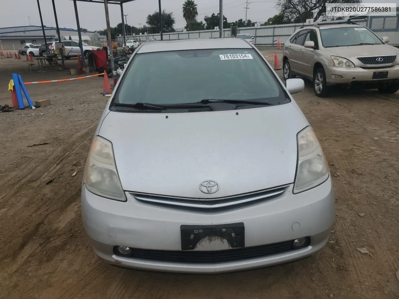 2007 Toyota Prius VIN: JTDKB20U277586381 Lot: 76103154