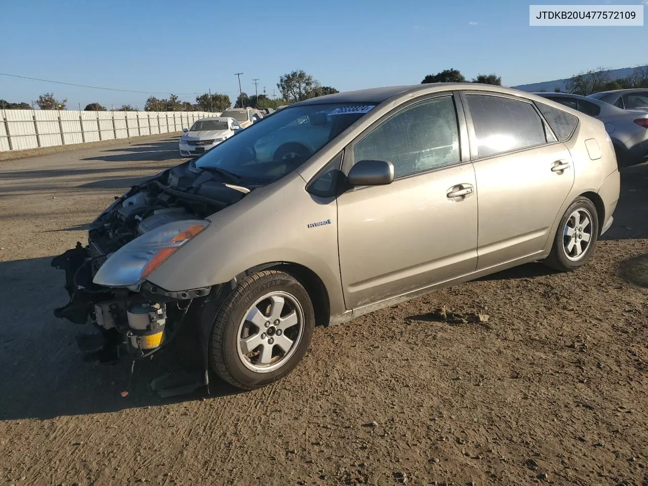 2007 Toyota Prius VIN: JTDKB20U477572109 Lot: 76533824