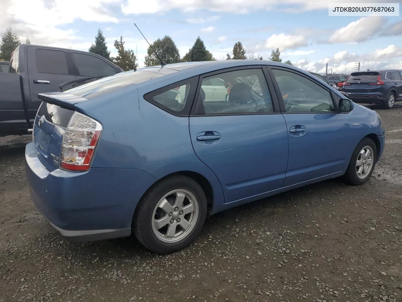 2007 Toyota Prius VIN: JTDKB20U077687063 Lot: 76915564