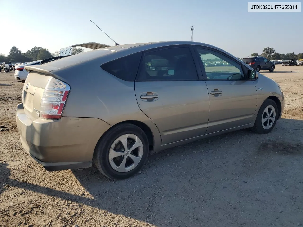 2007 Toyota Prius VIN: JTDKB20U477655314 Lot: 78236844