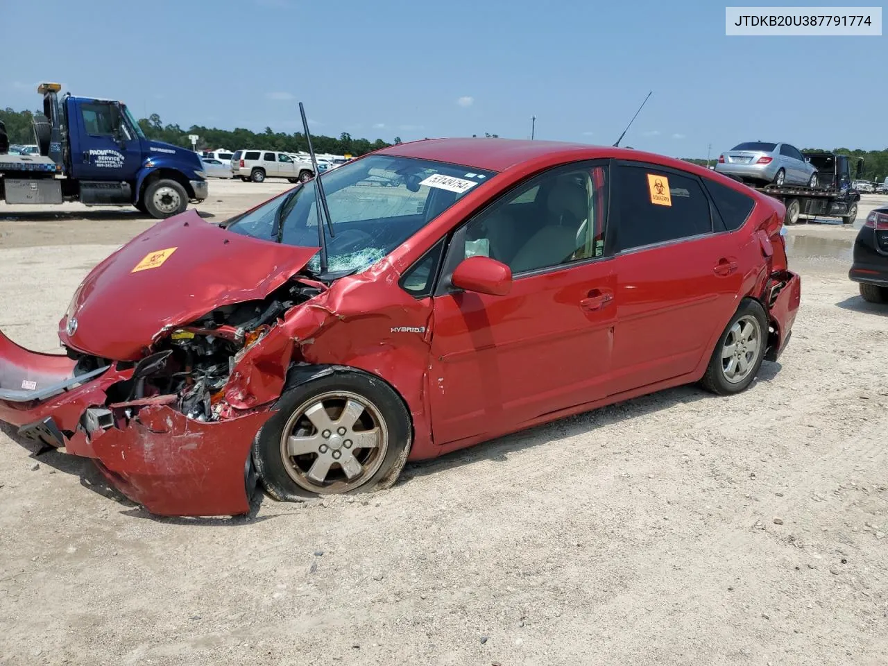 2008 Toyota Prius VIN: JTDKB20U387791774 Lot: 53149754