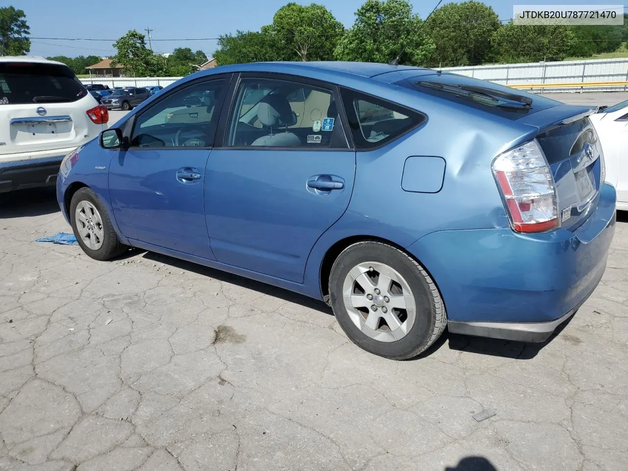 2008 Toyota Prius VIN: JTDKB20U787721470 Lot: 54526444