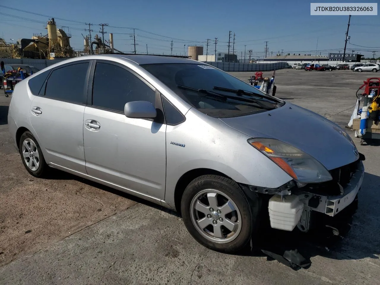 2008 Toyota Prius VIN: JTDKB20U383326063 Lot: 64218574