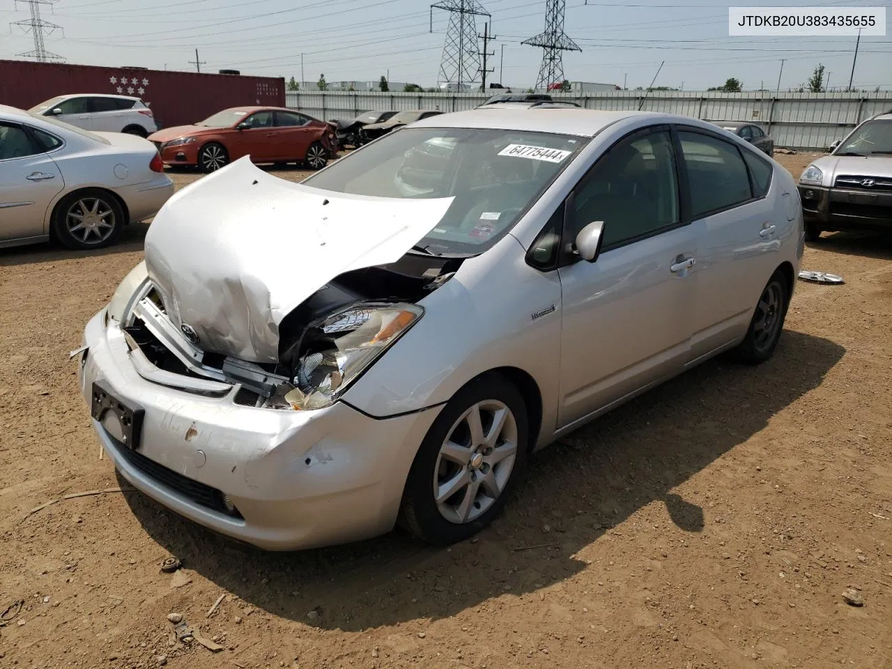 2008 Toyota Prius VIN: JTDKB20U383435655 Lot: 64775444