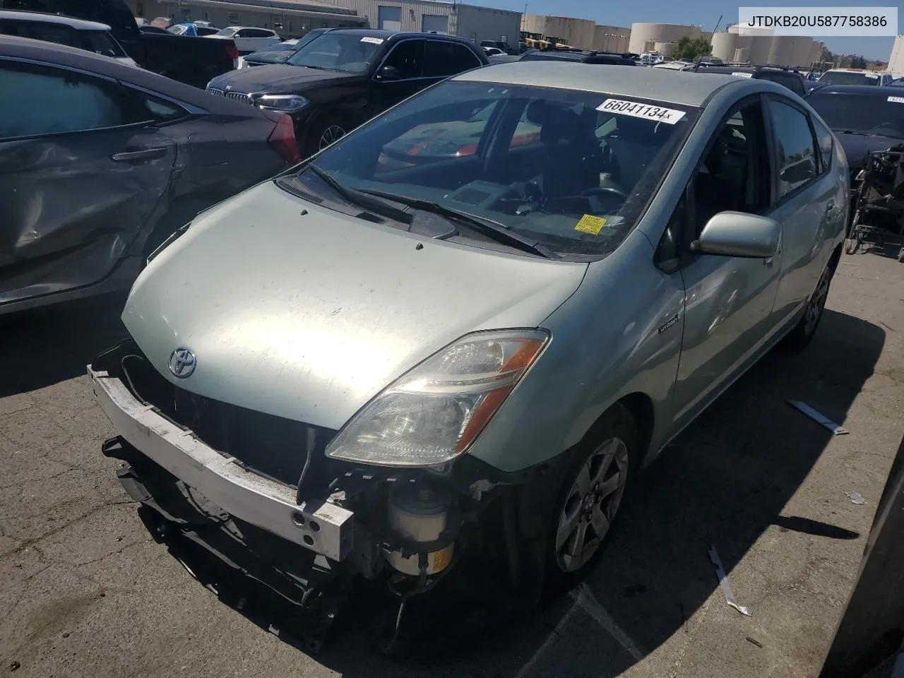 2008 Toyota Prius VIN: JTDKB20U587758386 Lot: 66041134