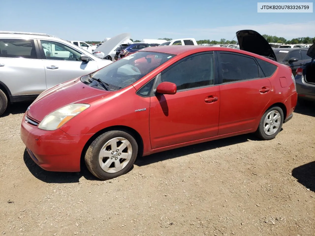 2008 Toyota Prius VIN: JTDKB20U783326759 Lot: 66391994