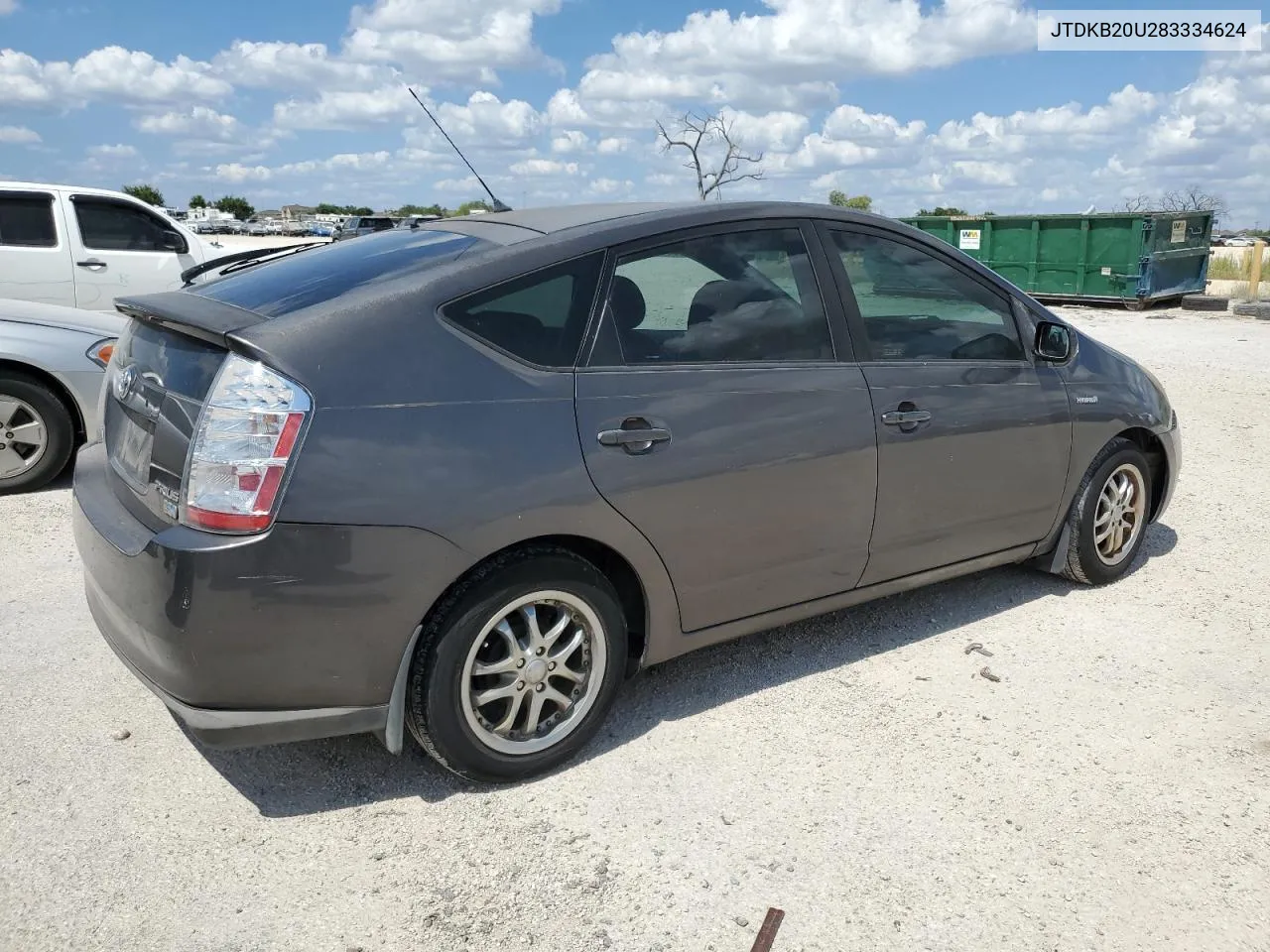 2008 Toyota Prius VIN: JTDKB20U283334624 Lot: 67281924