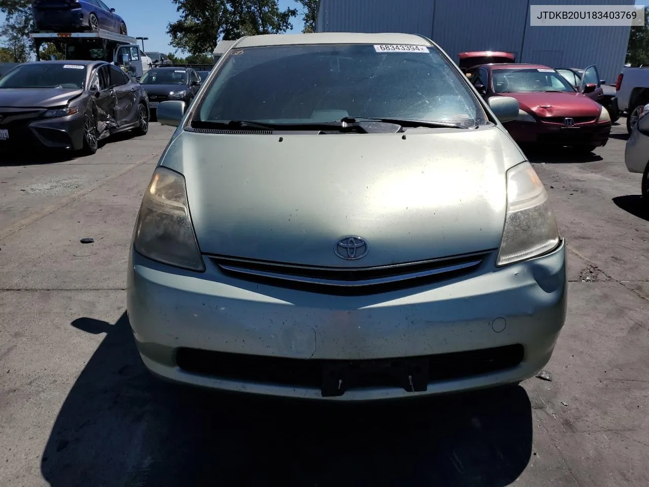 2008 Toyota Prius VIN: JTDKB20U183403769 Lot: 68343394