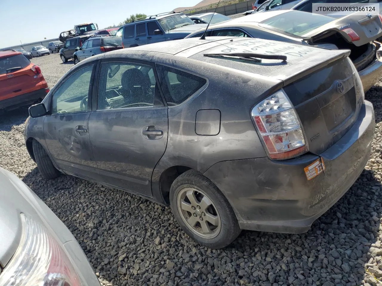 2008 Toyota Prius VIN: JTDKB20UX83366124 Lot: 70089894