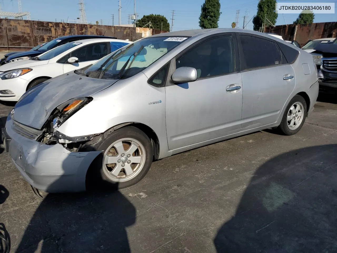 2008 Toyota Prius VIN: JTDKB20U283406180 Lot: 70131624