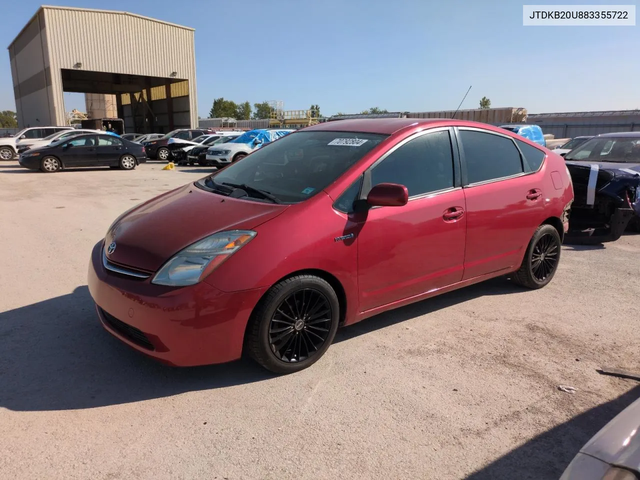 2008 Toyota Prius VIN: JTDKB20U883355722 Lot: 70792804