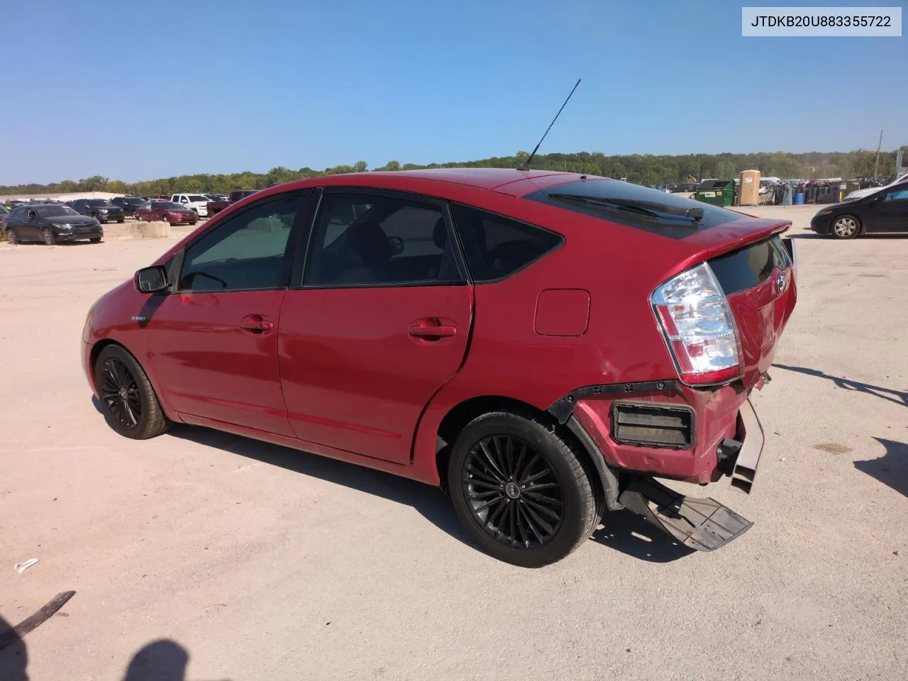 2008 Toyota Prius VIN: JTDKB20U883355722 Lot: 70792804