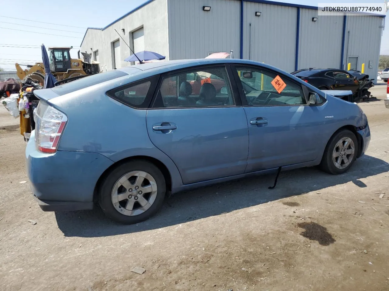 2008 Toyota Prius VIN: JTDKB20U887774940 Lot: 70795184