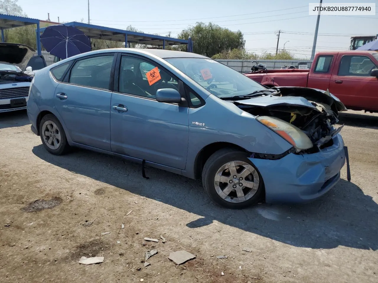 2008 Toyota Prius VIN: JTDKB20U887774940 Lot: 70795184