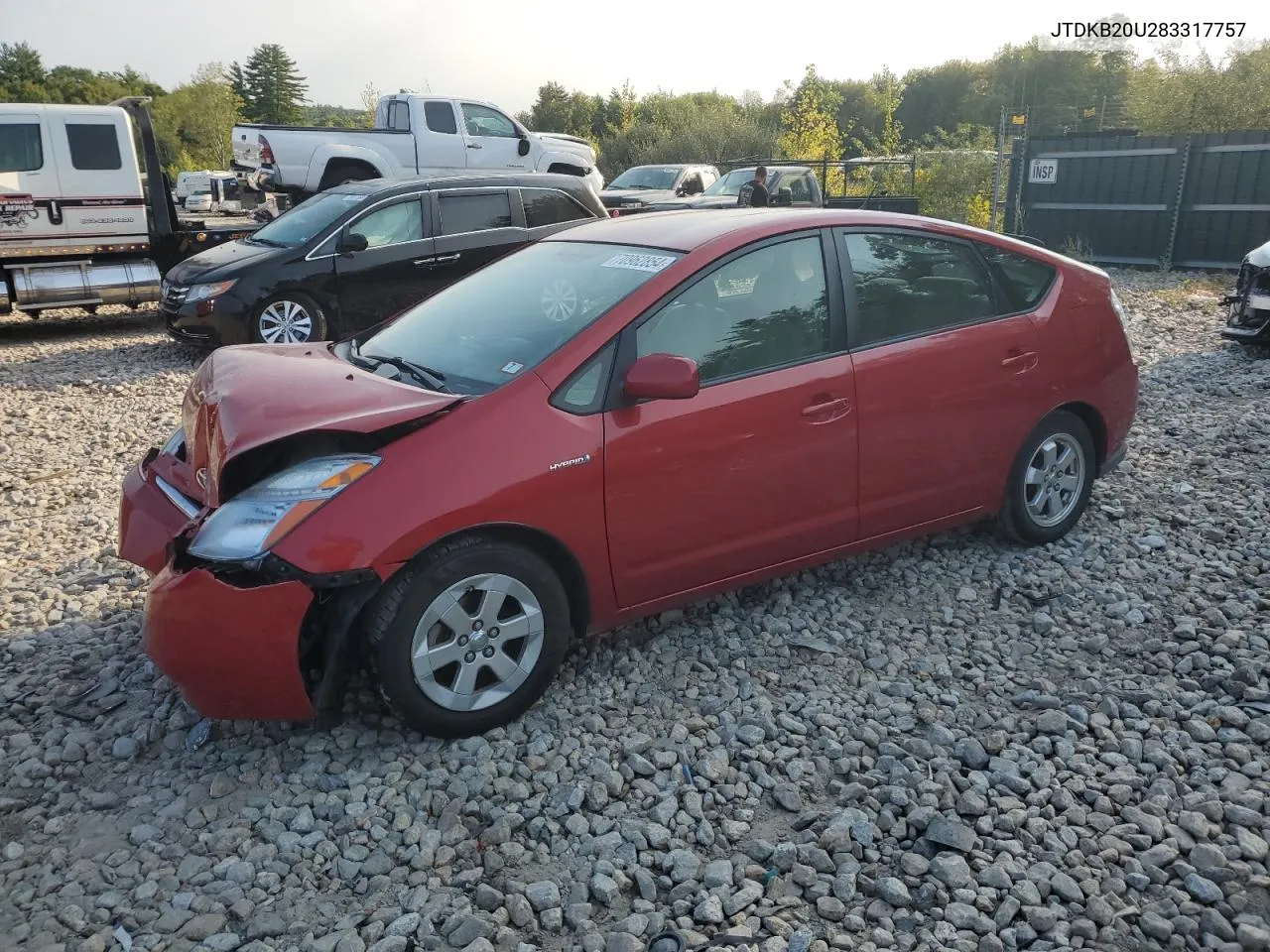 2008 Toyota Prius VIN: JTDKB20U283317757 Lot: 70962854