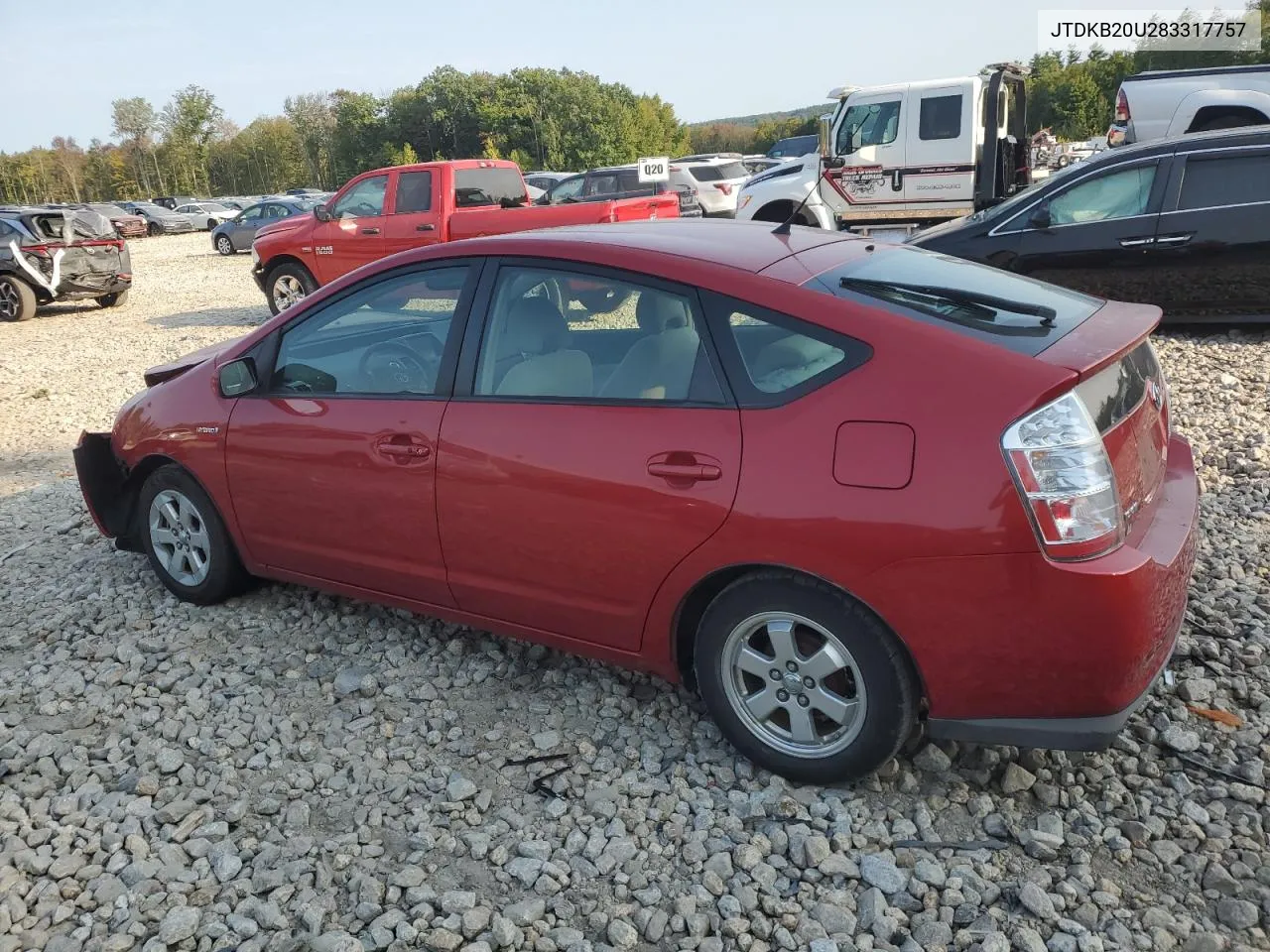 2008 Toyota Prius VIN: JTDKB20U283317757 Lot: 70962854