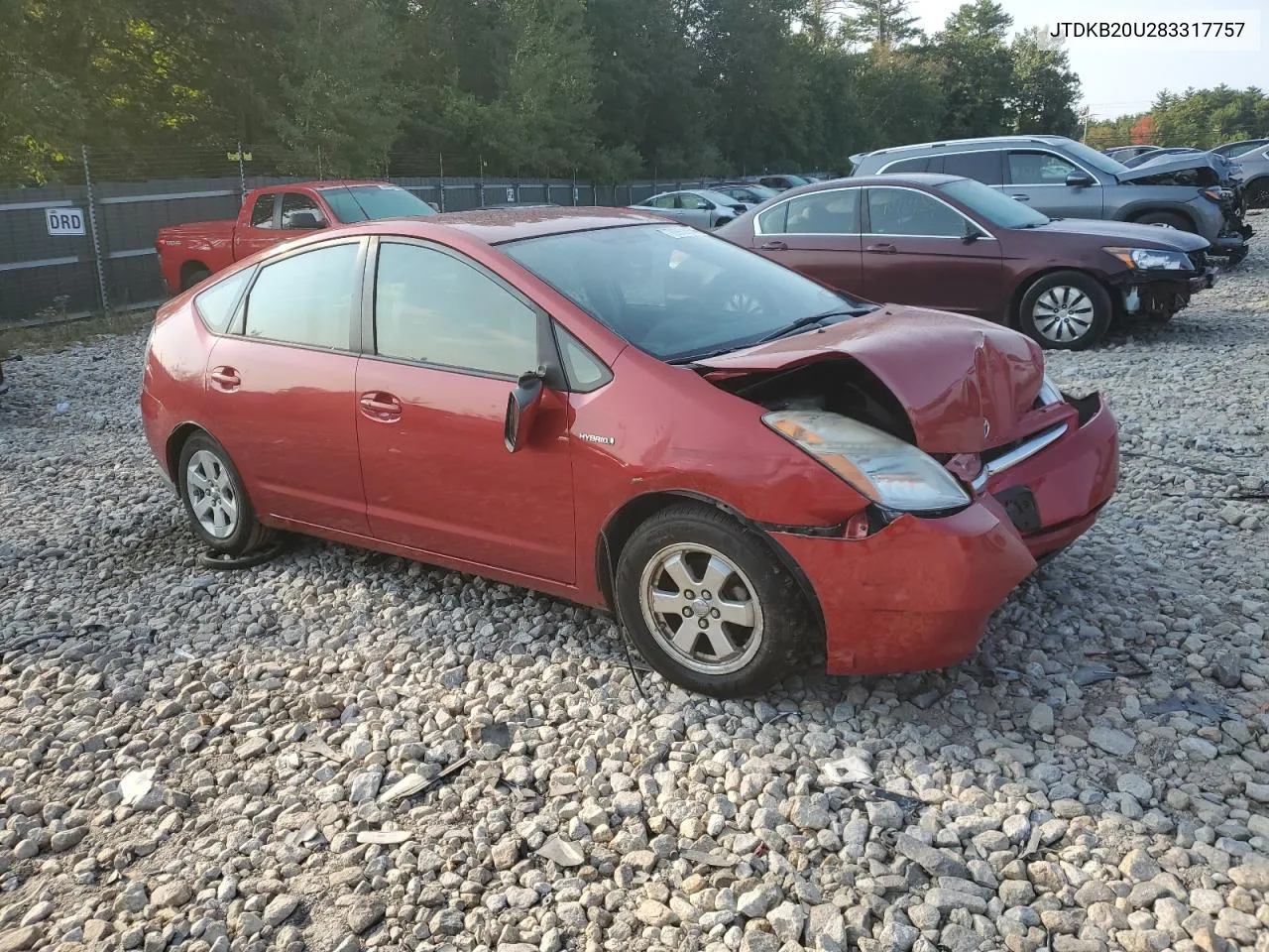 2008 Toyota Prius VIN: JTDKB20U283317757 Lot: 70962854