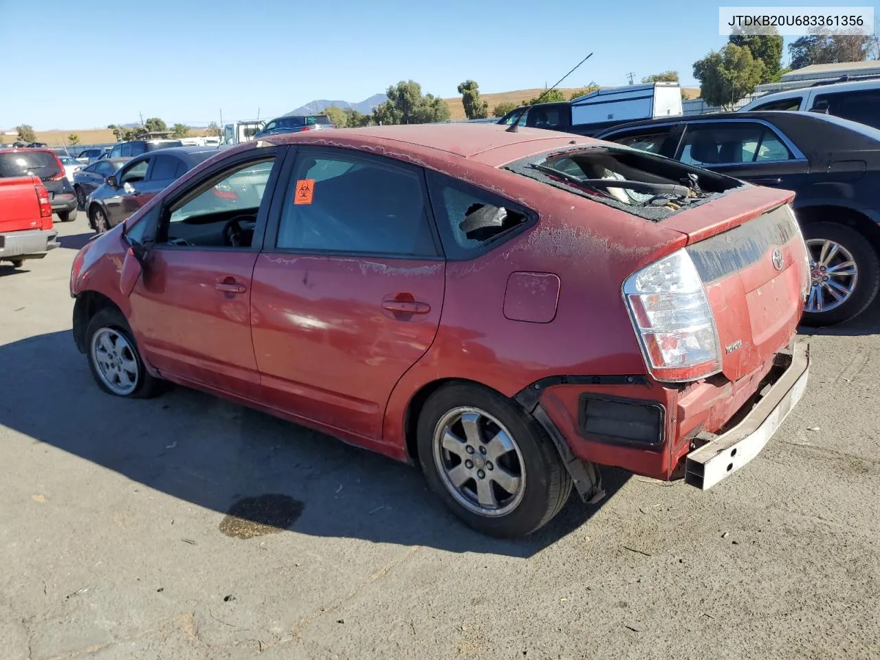 2008 Toyota Prius VIN: JTDKB20U683361356 Lot: 71266324