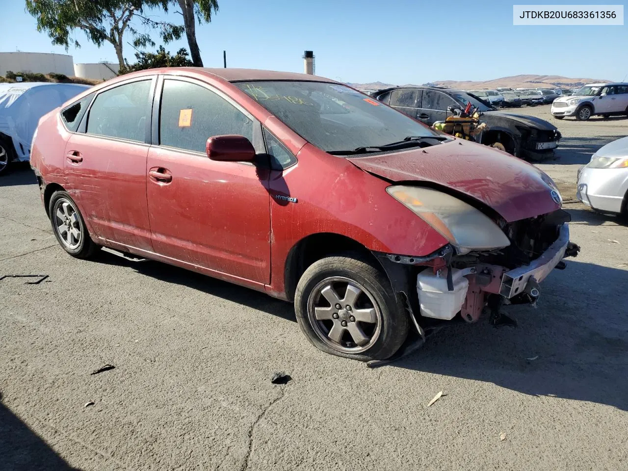 2008 Toyota Prius VIN: JTDKB20U683361356 Lot: 71266324